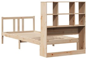 Cama com estante sem colchão 90x190 cm pinho maciço