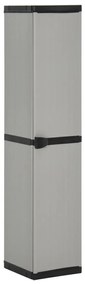 vidaXL Armário arrumação jardim 3 prateleiras 34x40x168cm cinza/preto