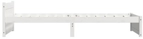 Estrutura cama pequena solteiro 75x190 cm madeira maciça branco