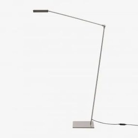 Luminária De Chão Led De Ferro Valtyn Cinza Cromado - Sklum