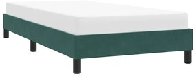 Estrutura de cama sem colchão 100x220 cm veludo verde-escuro