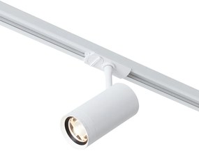 Foco moderno branco para sistema de calhas de iluminação monofásico, incluindo LED rotativo e inclinável - Iconic Zoom Moderno