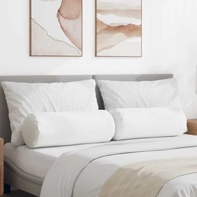vidaXL Almofadas de Apoio 2 pcs Branco Ø 25 x 70 cm tecido