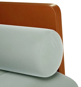 Sofá-luvas com rolos 110 cm veludo cinzento-claro
