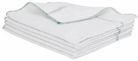 Panos de Limpeza 10 pcs 50x60 cm branco com riscas verdes