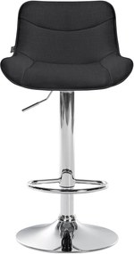Banco alto em tecido com estrutura prateada 85-106 x 49 x 51 cm preto