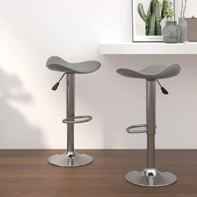 vidaXL Bancos de bar 2 pcs aço cromado e couro artificial cinzento