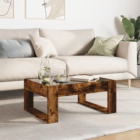 Mesa de centro luzes LED Infinity 70x53x30 cm carvalho fumado