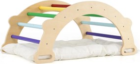Arco de escalada infantil com almofada Escada Montessori 3 em 1 para trepar para crianças Ginásio de escalada multicolorido