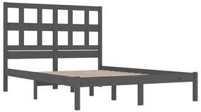 Estrutura de cama 200x200 cm pinho maciço cinzento