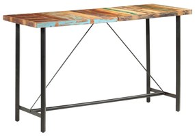 Mesa de bar 180x70x107 cm madeira recuperada maciça