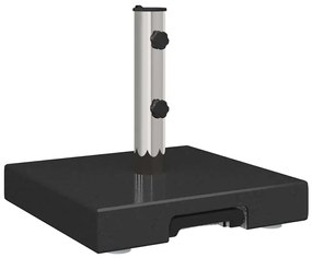 Base de Guarda-Sol Movível com Cabo em Granito Preto de 29 kg, Quadrad