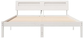 Estrutura da Cama com luzes de tira LED com cabeceira Branco 160 x 200