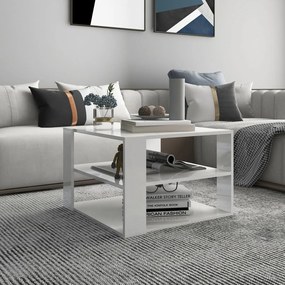806325 vidaXL Mesa de centro 60x60x40 cm contraplacado branco brilhante