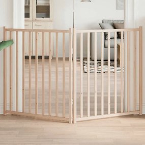 vidaXL Portão p/ cães dobrável 2 painéis 160 cm madeira abeto maciça