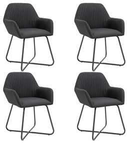 vidaXL Cadeiras de jantar 4 pcs tecido preto