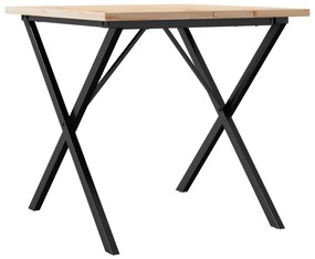 Mesa de jantar estrutura em X 90x90x75,5 cm pinho/aço