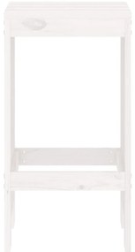 Bancos de bar 2 pcs 40x36x75 cm madeira de pinho maciça branco