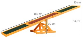 Baloiço para Cães Agility Exercício de Treinamento para Animais de Estimação com Superfície Antiderrapante Carga Máxima de 50kg 180x30x30cm Multicor