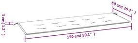 Almofadão p/ banco jardim 150x50x3 cm tecido oxford antracite