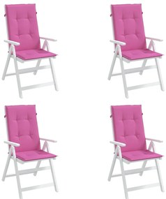 Almofadões cadeira de encosto alto 4 pcs tecido rosa