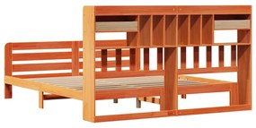 Cama com estante sem colchão 200x200 cm pinho maciço