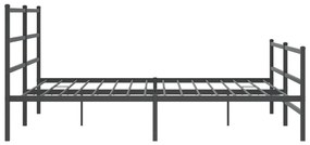 Estrutura de cama com cabeceira e pés 193x203 cm metal preto