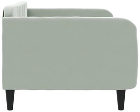 Sofá-cama 90x200 cm veludo cinzento-claro