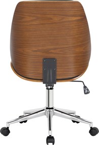 Cadeira de Escritório Mitch Chrome Preto e nogueira