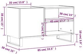 Armário para discos 85x38x48 cm derivados de madeira branco