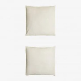 Conjunto De 2 Fronhas De Linho De 160g/m² Sorana Branco & 60 X 60 Cm - Sklum