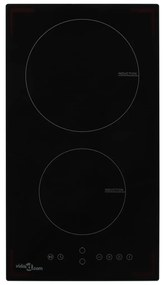 50786 vidaXL Placa de indução com 2 discos controlo tátil vidro 3500 W