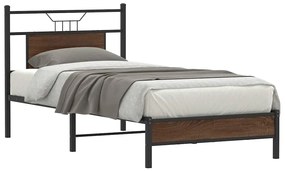 vidaXL Estrutura cama s/ colchão derivados madeira carvalho castanho