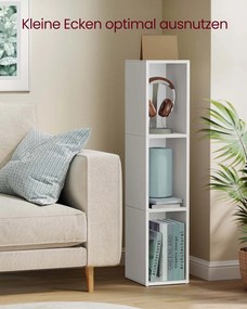 Estante estreita com 3 níveis 24 x 20 x 94,8 cm para arrumação Branca