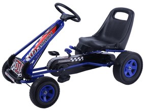 Carro de kart infantil com rodas de borracha com travão 99 x 59 x 61 cm azul