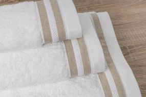 Jogo de 3 toalhas 100% algodão  600 gr./m2  - Com bordado aplicado