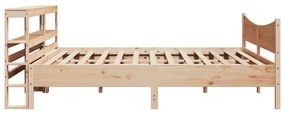 Estrutura de cama com cabeceira 200x200 cm pinho maciço