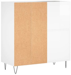 Armário p/ discos 84,5x38x89 cm deriv. madeira branco brilhante