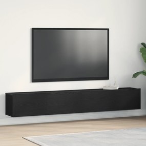 vidaXL Armários de TV 2 pcs Carvalho Preto 100x30x30 cm Madeira engenheirada