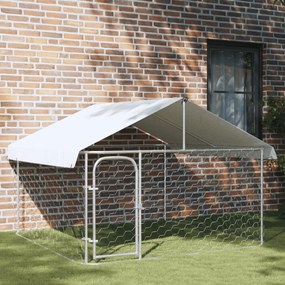 171498 vidaXL Canil de exterior com telhado 200x200x150 cm