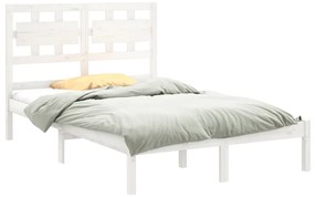 Estrutura de cama 120x200 cm madeira maciça branco