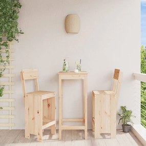 vidaXL Cadeiras de bar 2 pcs 40x48,5x115,5 cm madeira de pinho maciça