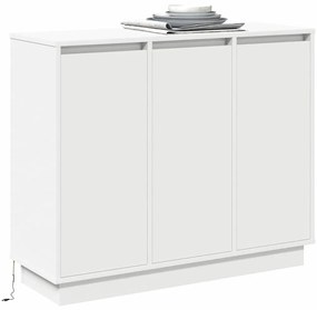 Aparador vidaXL com LED Branco 90x32x75 cm em madeira de engenharia