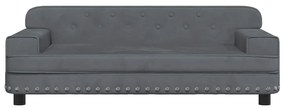 Cama para cães 90x53x30 cm veludo cinzento-escuro