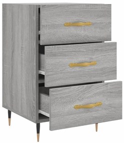 Mesa de cabeceira 40x40x66 cm derivados madeira cinzento sonoma