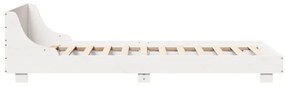 Cama sem colchão 90x200 cm madeira de pinho maciça branco