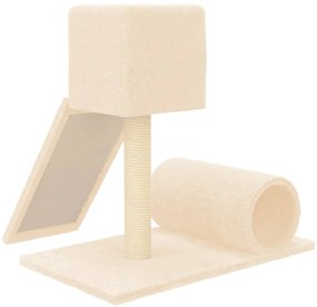 Árvore para gatos com poste arranhador sisal 59 cm cor creme