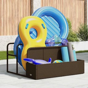 Armazenamento de bóias junto à piscina 110x100x57 cm vime PE