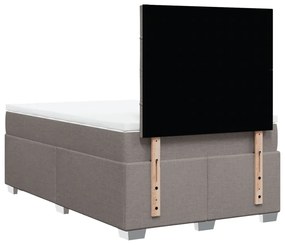 Cama boxspring c/ colchão 120x190cm tecido castanho-acinzentado