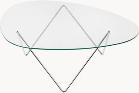 Mesa de centro oval com tampo de vidro Pedrera